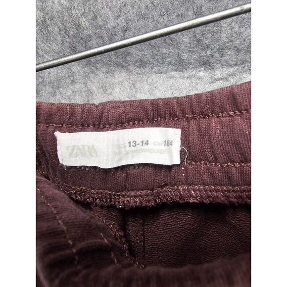 Zara‎ Kids Cargo Joggers Sweatpants With Zipper Pockets Casual Burgundy Sz 13-14 - Picture 6 of 7
